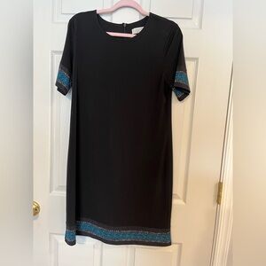 Michael Kors Black Dress with Blue Accents Large